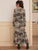 Floral Print Tie Neck Dress