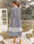 Gingham Lace Panel Flounce Sleeve Smock Dress