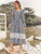 Gingham Lace Panel Flounce Sleeve Smock Dress
