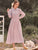 Swiss Dot Ruffle Trim Pleated Hem Shirt Dress