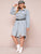 Plus Ripped Raw Hem Denim Shirt Dress Without Belt