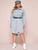 Plus Ripped Raw Hem Denim Shirt Dress Without Belt