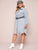 Plus Ripped Raw Hem Denim Shirt Dress Without Belt