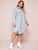 Plus Ripped Raw Hem Denim Shirt Dress Without Belt