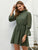 Swiss Dot Lettuce Frill Drawstring Waist Dress