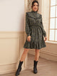 Ditsy Floral Print Ruffle Trim Dress