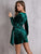 SBetro Plunge Neck Wrap Draped Velvet Dress
