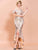 Missord Cold Shoulder Flounce Sleeve High Low Hem Sequin Prom Dress