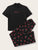 Letter Graphic Tee With Allover Cherry Print Pants
