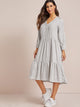 Solid V-Neck Babydoll Dress
