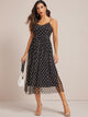 Floral Print Contrast Mesh Cami Dress