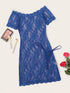 Floral Lace Short Sleeve Dress With Thong