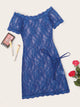 Floral Lace Short Sleeve Dress With Thong