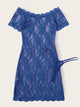Floral Lace Short Sleeve Dress With Thong