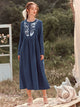 Half Button Tribal Print Dress