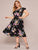 Plus Floral Print Criss-cross A-line Dress