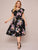 Plus Floral Print Criss-cross A-line Dress