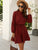 Button Front Drawstring Waist Gingham Dress