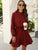 Button Front Drawstring Waist Gingham Dress