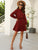 Button Front Drawstring Waist Gingham Dress