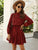 Button Front Drawstring Waist Gingham Dress