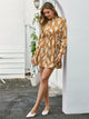 Plants Print Frill High Waist Dress