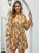Plants Print Frill High Waist Dress