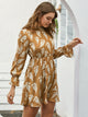 Plants Print Frill High Waist Dress