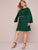 Plus Solid Cloak Sleeve A-line Dress Without Belted