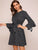 Dalmatian Print Flounce Sleeve Belted Dress