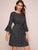Dalmatian Print Flounce Sleeve Belted Dress