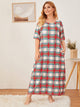 Plus Tartan Print Maxi Night Dress
