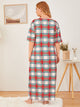 Plus Tartan Print Maxi Night Dress