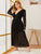 Plus Contrast Lace Sheer Mesh Long Sleeve Dress