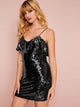 Ruffle Trim Sequin Cami Dress