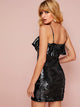 Ruffle Trim Sequin Cami Dress