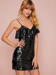 Ruffle Trim Sequin Cami Dress