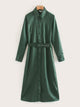 Button Through Belted Shirt Dress