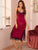 Lace Trim Split Side Velvet Night Dress