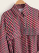 Allover Print Belted Shirt Dress