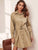 O-ring Belted Button Front Shirt Dress