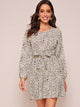 Dalmatian Print Self Tie A-line Dress