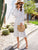 Polka Dot Tie Neck Layered Hem Dress