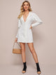 Button Front Leg-of-mutton Sleeve Dress