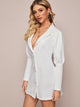 Button Front Leg-of-mutton Sleeve Dress