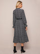 Ditsy Floral Print Ruffle Hem Shirt Dress