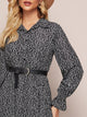 Ditsy Floral Print Ruffle Hem Shirt Dress