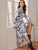 Landscape Print Button Through Belted Shirt Dress