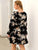 Plus Flounce Sleeve Floral Print A-line Dress