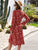 Floral Print Knotted Wrap Dress